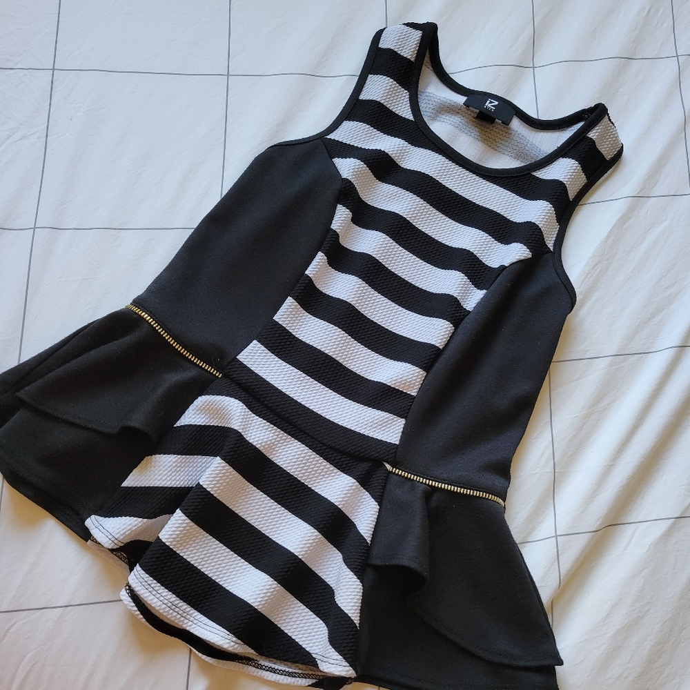 iZ Byer Striped Peplum Top